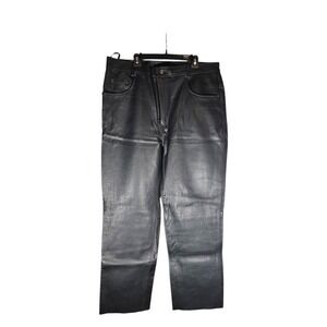 Xelement Leather Motorcycle Pants Mens 40 Black NEW Biker Riding Gear B7400